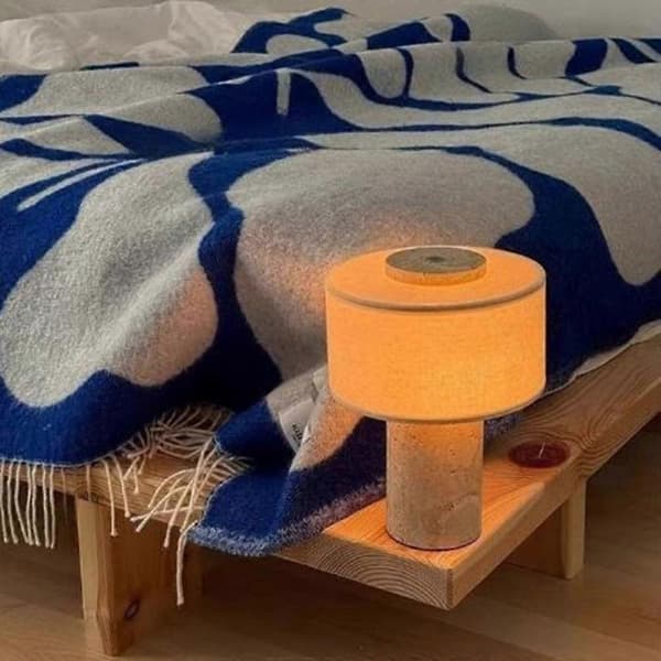 Portable Rechargeable Table Lamp with Switch LED Marble Mood Lighting for Living Room Bedroom Study Bedside Table A Rechargeable version (4000 mAh)