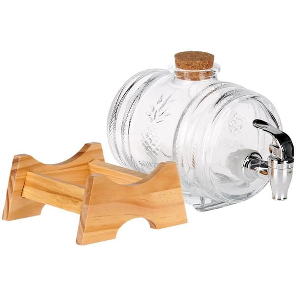 Glasdrikkedispenser med hane, stativ, 1 L 1115