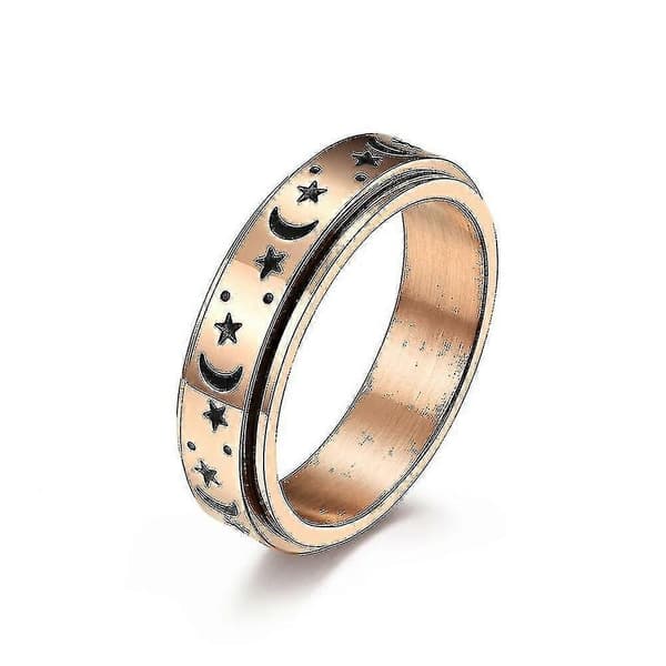 Fidgetringer for angst, spinnerring i rustfritt stål for kvinner og menn Rose Gold 11
