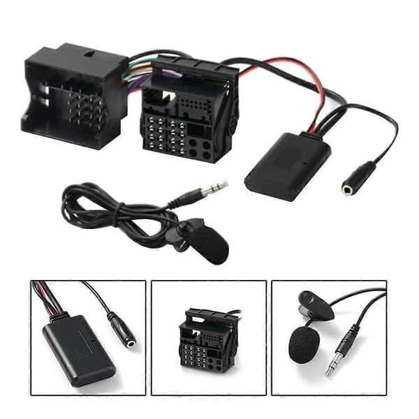 För OPEL CD30 Mp3 CDC40 CD70 DVD90 HeadUnit Installera Full Kabelstam Plug Mikrofon Handsfree Bluetooth 5.0 AUX-adapter Noir