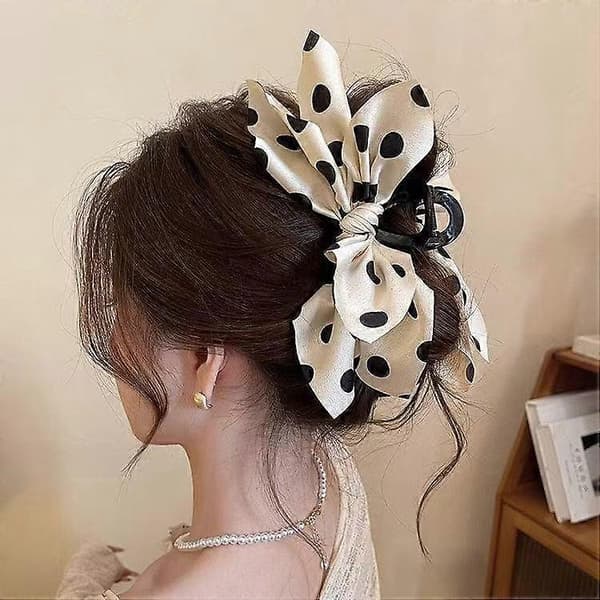 Hårklämma med rosett - Elegant hårstyling Säker komfort Klassisk estetik White One size
