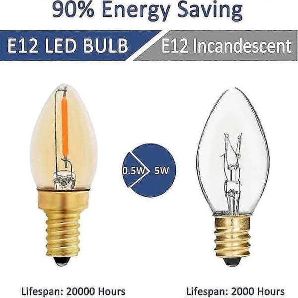 Mini pære LED E14 Lille skruebase Varm hvid energibesparende lampe 6 pcs