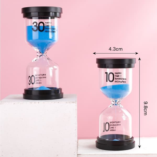 Sand Timer 1/3/5/10/15/30 minutter Tidsstyringsassistent Gave til barn Blue 5 Minute