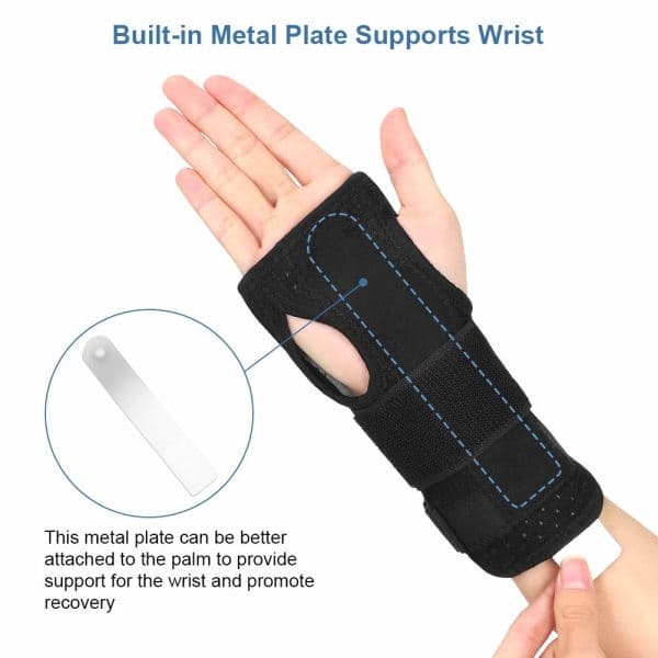 IC Thumb Support, Breathable Thumb Spica Brace with Metal Splint Stabilizer and Adjustable Straps