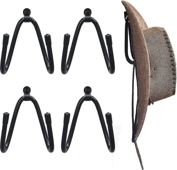 Cowboy Hat Rack Hat Holder Hat Organizer Hat Vægmontering - 4/pk Ingen Hat