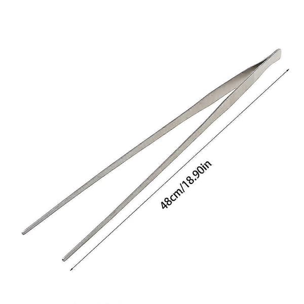 19\" lange akvarietang serveringstang rustfrit stål lige pincet 48cm