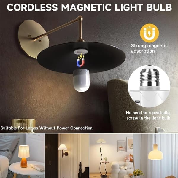 USB-charged RGB LED lamp with remote control - E27 smart bulb, 12 colors + dimmable (800 lumens), 3-hour timer, rechargeable night light