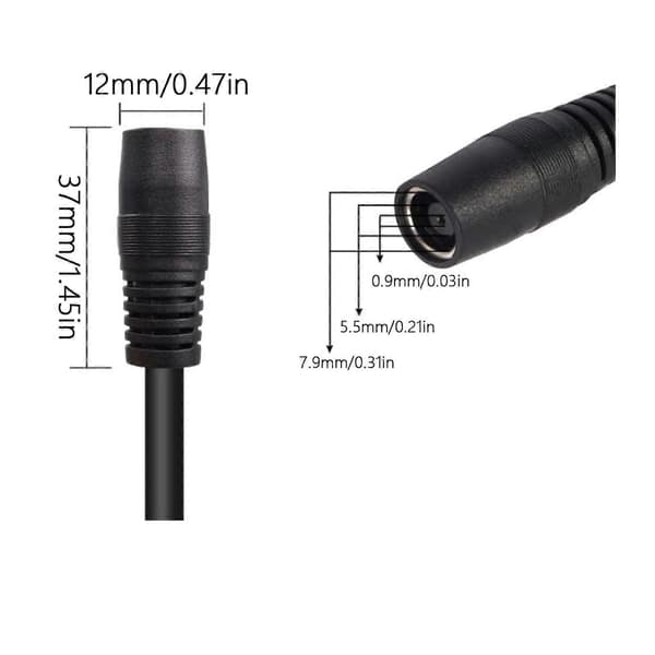 8 mm forlængerkabel til solgenerator, DC7909 solpanelkabel hun til han med DC8020-stik til solpanel 5m
