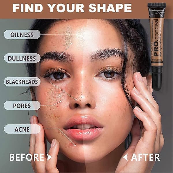 Makeup Mat Concealer Høj Dækning Flydende Vandfast Foundation Og Concealer 8G Gc980