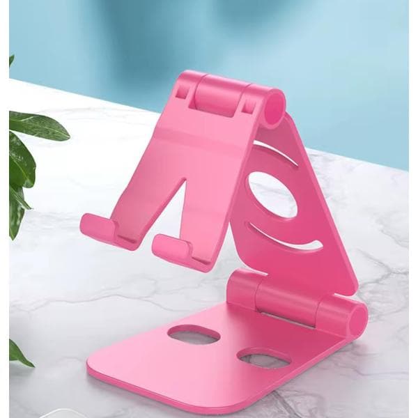 Justerbar smartphone- og skrivebordsstander (pink)
