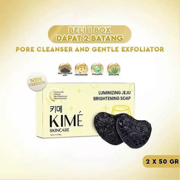KIME Hudplejesæbesæt - Vulkanaske Poreudrensende og Eksfolierende Kropsvask