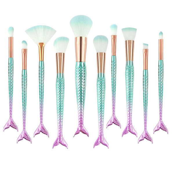 Multicolor Mermaid Makeup Brushes multifärg multicolor