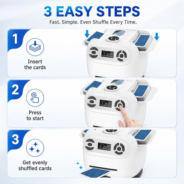 2026 Automatic Card Shuffler and Dealer Machine 2-in-1 Smart - White