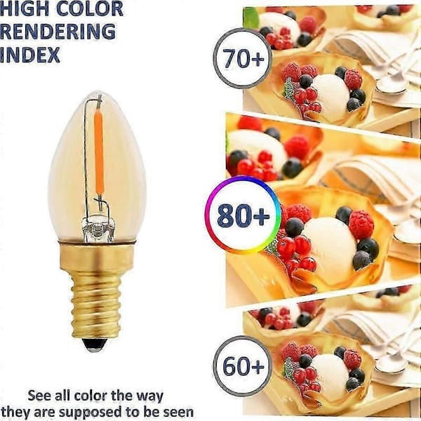 Mini pære LED E14 liten skruebase varmhvit energisparende lampe 6 pcs