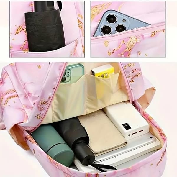 Personalized 3-Piece Capybara Themed Set: Backpacks/Shoulder Bags/Storage Bags, Pink