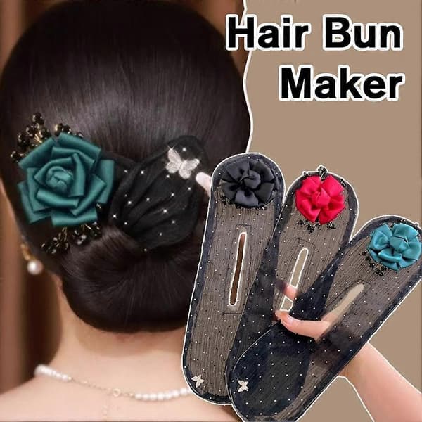 Magic Twist Bun Hårklämma - Blomrulle, 5-sekunders styling, Lat Verktyg black