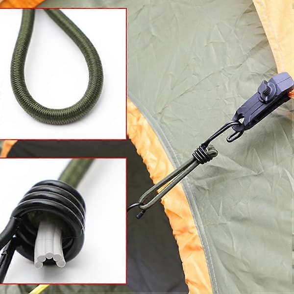 Multifunktionelle teltfikseringsspænder med elastisk reb til camping 4 stk.