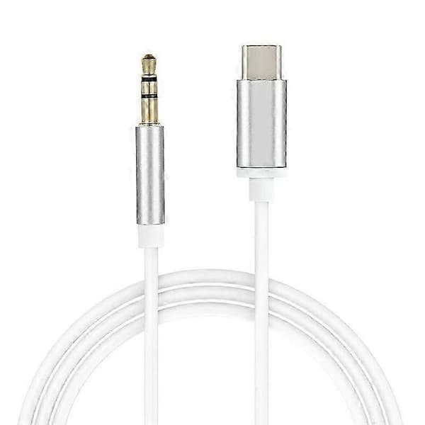 Type-C til 3,5 mm lydkabel bilhovedtelefonhøjttaler Type C-konverter Jack Aux-kabel (digital version) Silver Silver