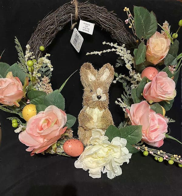 Påskehare blomsterkrans 16” ny med mærker