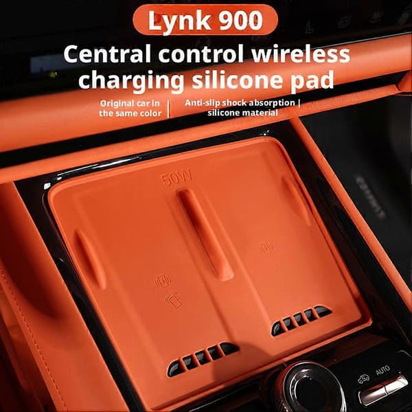 Til Lynk & Co 900 2025 Midterkonsol Silikonepude Central Kontrolpude Beige
