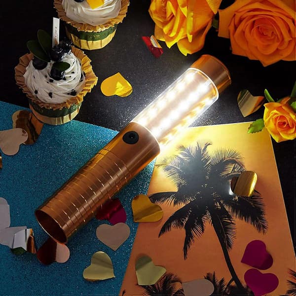 Pcs LED Strobe Baton Light LED Flaskeservicelys Gjenbrukbart LED-lys Champagneflaske Håndholdt lys Gull, US-plugg Or