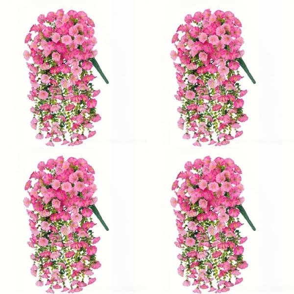 2/4 pcs UV-resistant Artificial Morning Glory & Eucalyptus Hanging A2