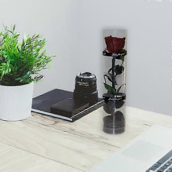 Glasbeklädd evig ros - Lyxig konserverad blomstergåva Claret
