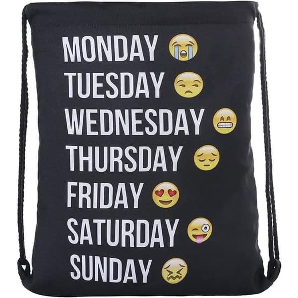 TG Klassisk Gymnastiktaske med Smiley - #3 Sort #3