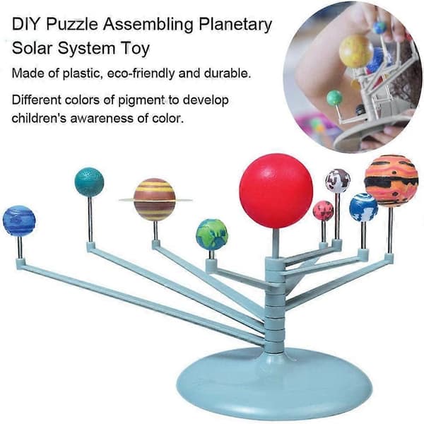 DIY Solsystem Leker Plast Planet Modell Barn Puslespill Monter Planettsett