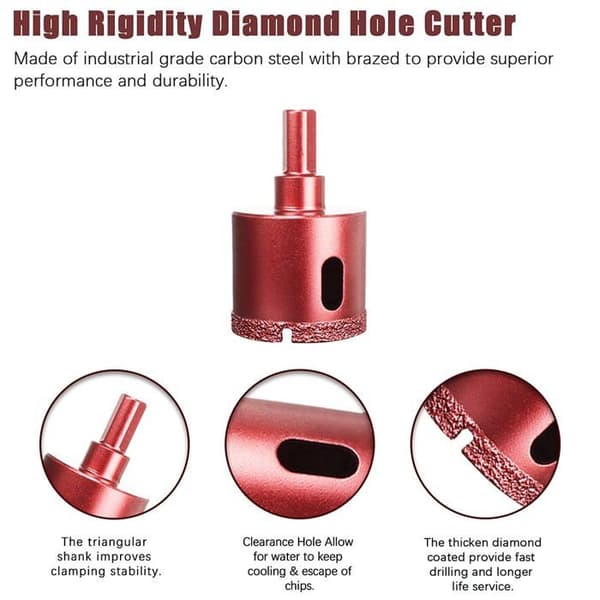 40 mm diamantbor til fliser, glas, marmor, granit - hulsav