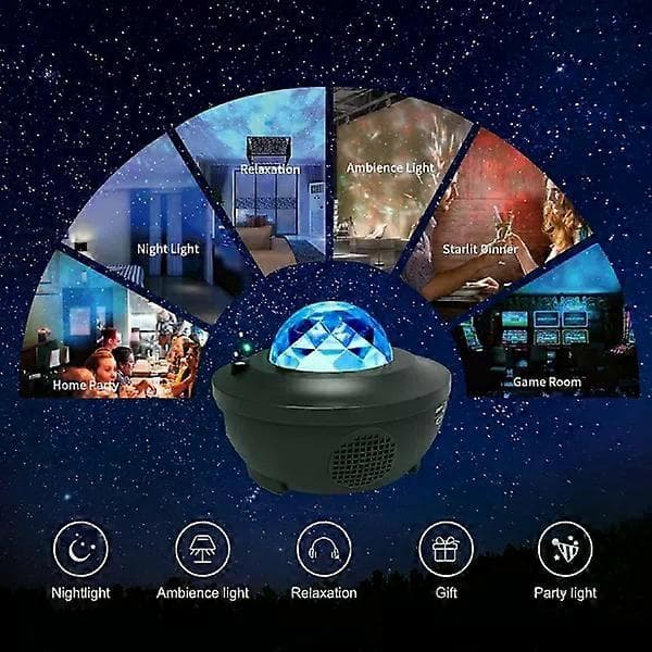 Galaxy Natlampe / Rumlampe Stjerneprojektor med Bluetooth Højttaler