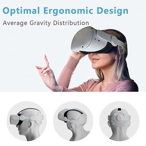Hovedrem til Oculus Quest 2 VR-headset Hurtigopladende Elite-rem til Oculus Quest 2-tilbehør Blanc
