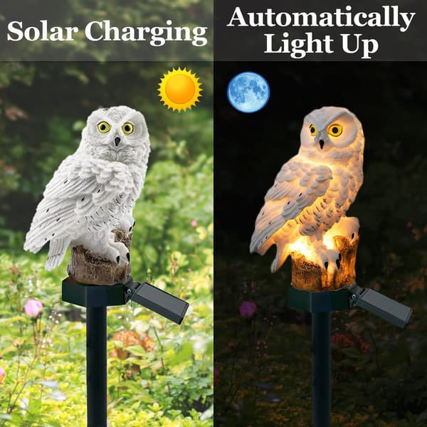 Solcellelampe til haven, ugle solcellelampe til haven