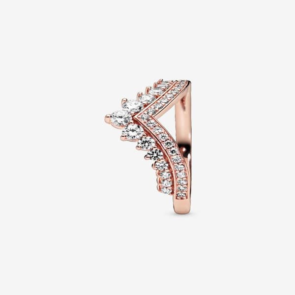 Pandora - Princess Wishbone Ring - 14k rosaguldplettering Circumference: 56mm