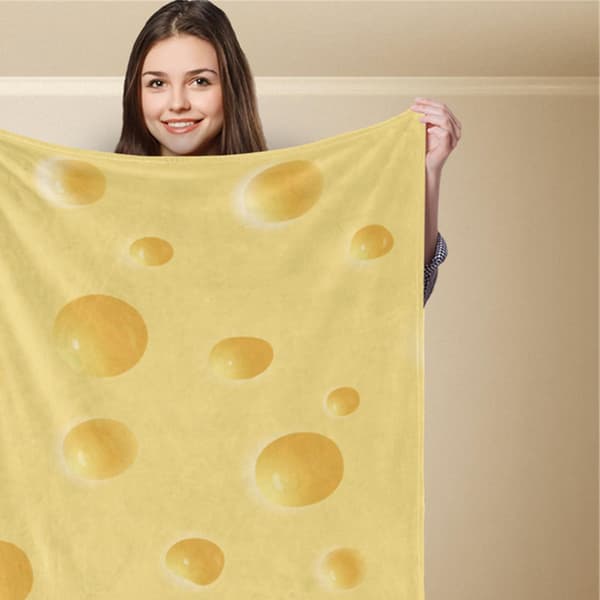 Plaid Klar Madprint Blød Hyggelig Hudvenlig Polyester Soveplaid til Sofa