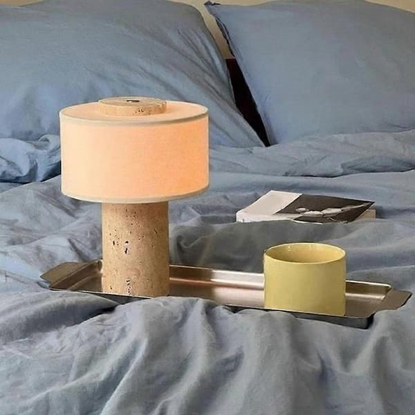 Portable Rechargeable Table Lamp with Switch LED Marble Mood Lighting for Living Room Bedroom Study Bedside Table A Rechargeable version (4000 mAh)
