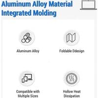 Laptopställ i aluminiumlegering, hopfällbart, justerbart, med lyft- och kylsystem, bärbart.