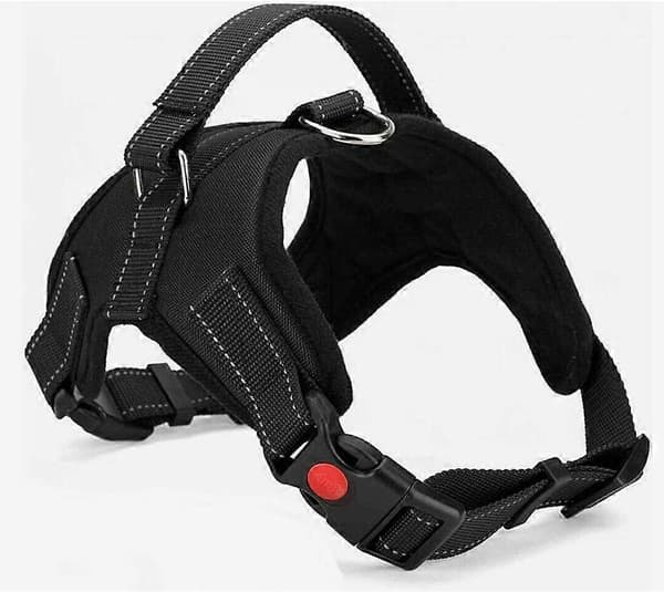 1* Justerbar \"No Pull\" Sele för Hund och Katt med Gratis 1* Infällbart Koppel Hållbart X-Small Black