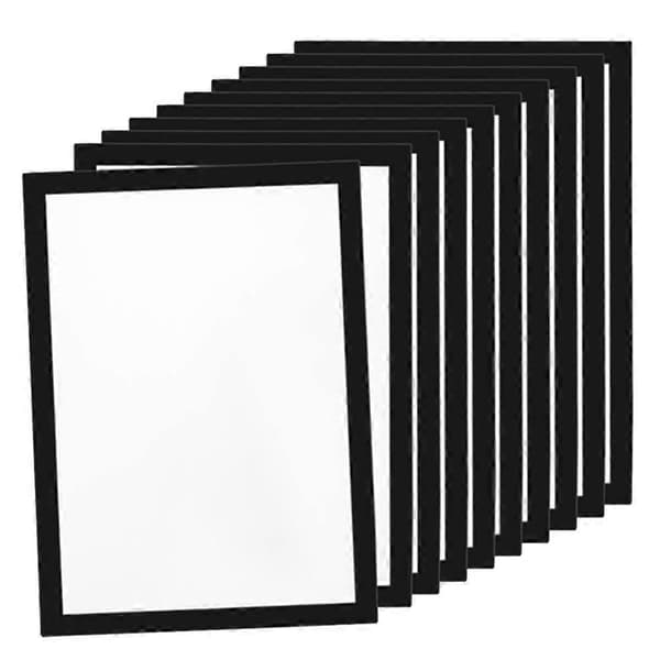 10 st A4 magnetiska konstramar, självhäftande magnetiska bildramar Displayram Svart