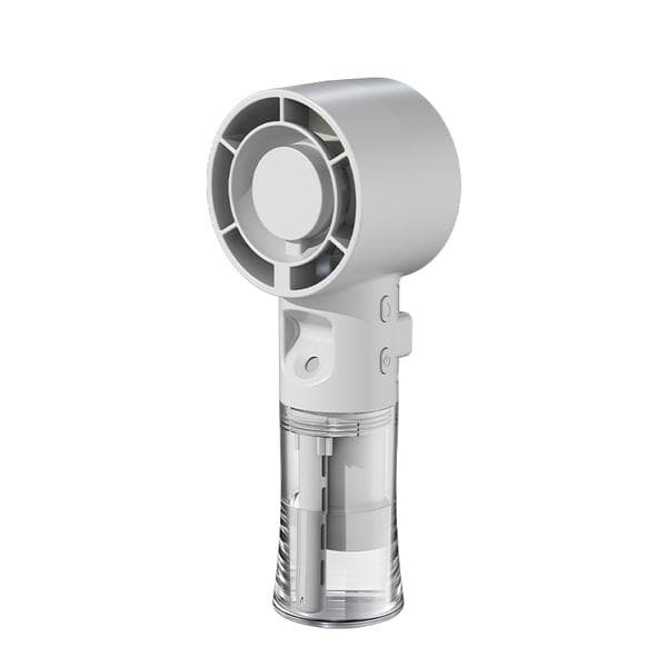 Mini bærbar håndholdt ventilator, udendørs genopladelig sprayventilator, studenterhydreringsventilator white