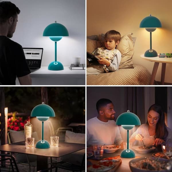 Bud Lamp 30 cm Wireless Touch Lamp Dimmable, 2000mAh Rechargeable Table Lamp, Nordic Bedroom Bedside Lamp Lime Blue Lime Blue
