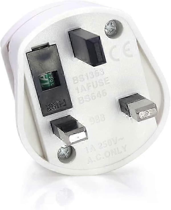 Jinyi Pluggadapter konverterer 3-pinners plugg til 2-pinners jordet plugg (1 stk)