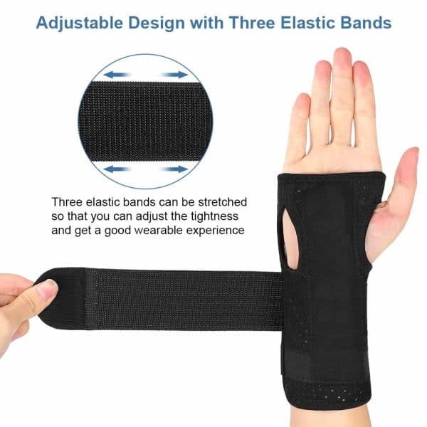 IC Thumb Support, Breathable Thumb Spica Brace with Metal Splint Stabilizer and Adjustable Straps