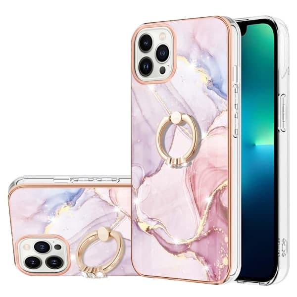 SKALO iPhone 14 Pro Max Marble TPU Case With Ring - Motif 2 multi-color