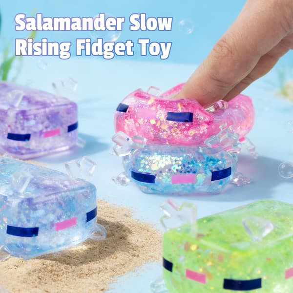 2 stk. Axolotl Squishy Stresslegetøj Sødt Klemme Fidget til Angstlindring Bærbart Afslapningslegetøj til Børn og Voksne Kontorgave
