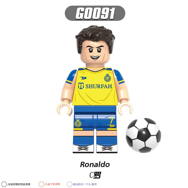 8-pak fodboldhold Messi Neymar byggeklodsfigur