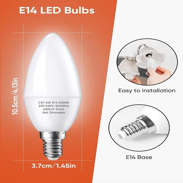 E14 LED-lampor, LED E14-ljuskälla kallvit 6500K, 5w 60