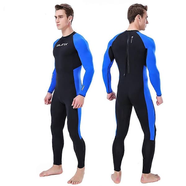 Blå VÅDDRAGT til mænd Superstretch Dykkervåddragt Svømning Surfing Snorkling L Blue