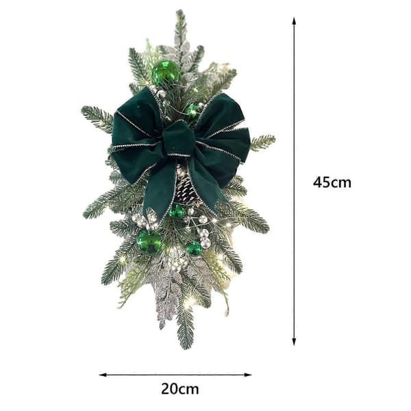 Julekrans Julepynt med bær Julepynt Julekrans med LED-lys Blue 45cm