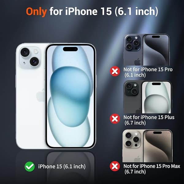 SUPFINE Magnetic for iPhone 15 Case, Compatible with MagSafe, Military Grade Drop Protection, Translucent Matte Shockproof Shell, Black iphone15 black